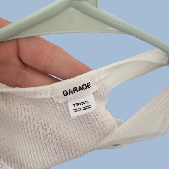 Garage white rhinestone butterfly cropped tank top - Picture 2 of 2